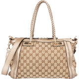 Gucci GG Monogram Bamboo Handbag