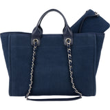 Chanel Bleu Tweed Deauville Handbag