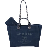 Chanel Bleu Tweed Deauville Handbag