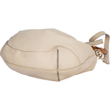 Gucci White Leather Bamboo Hobo Bag