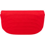 Chanel Rouge Cotton 24K Gold Halfmoon Single Flap Shoulder Bag