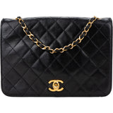 Chanel Quilted Lambskin 24K Gold Single Flap Crossbody Bag