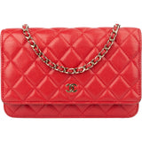 Chanel Quilted Caviar Leather Wallet On Chain Crossbody Bag