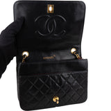 Chanel Quilted Lambskin 24K Gold Single Flap Crossbody Bag