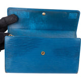 Louis Vuitton Bleu Epi Leather Sarah Wallet