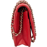 Chanel Quilted Caviar Leather Wallet On Chain Crossbody Bag