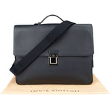 Louis Vuitton Blue Taiga Leather Vassili PM Business Handbag