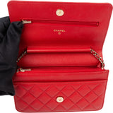 Chanel Quilted Caviar Leather Wallet On Chain Crossbody Bag