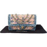 Chanel Denim Quilted Tweed Medium Double Flap Crossbody Bag
