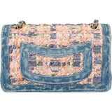 Chanel Denim Quilted Tweed Medium Double Flap Crossbody Bag