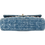 Chanel Denim Quilted Tweed Medium Double Flap Crossbody Bag