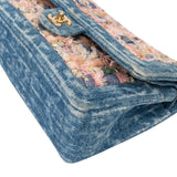 Chanel Denim Quilted Tweed Medium Double Flap Crossbody Bag