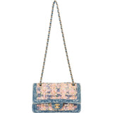 Chanel Denim Quilted Tweed Medium Double Flap Crossbody Bag