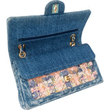 Chanel Denim Quilted Tweed Medium Double Flap Crossbody Bag