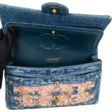 Chanel Denim Quilted Tweed Medium Double Flap Crossbody Bag