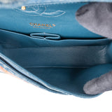 Chanel Denim Quilted Tweed Medium Double Flap Crossbody Bag