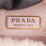 Prada Pink Shearling Triangle Re-Editon Shoulder Bag