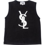 Yves Saint Laurent Black Cotton YSL Top (S)