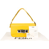 Fendi Sunflower Leather Limited Buckle Baguett Shoulder Bag