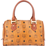 MCM Visetos Monogram Boston Handbag