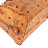 MCM Visetos Monogram Boston Handbag