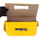 Fendi Sunflower Leather Limited Buckle Baguett Shoulder Bag
