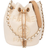 Chanel Cotton Deauville Pearl Bucket Crossbody Bag