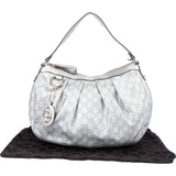 Gucci Silver GG Monogram Sukey Handbag