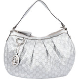 Gucci Silver GG Monogram Sukey Handbag