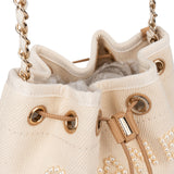 Chanel Cotton Deauville Pearl Bucket Crossbody Bag