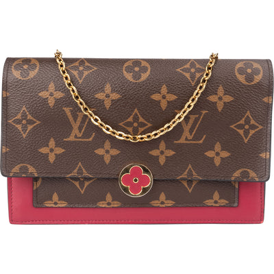 Louis Vuitton Canvas Monogram Flore Wallet On Chain Crossbody Bag - vintageandkickz