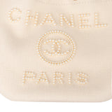 Chanel Cotton Deauville Pearl Bucket Crossbody Bag