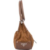 Prada Brown Nylon Triangle Handbag