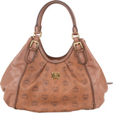 MCM Brown Visetos Monogram Hobo Bag