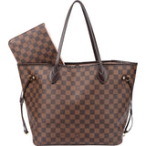 Louis Vuitton Damier Ebene Monogram Neverfull MM Shopper Handbag