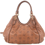 MCM Brown Visetos Monogram Hobo Bag