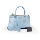 Prada Bleu Saffiano Leather Galleria Handabg