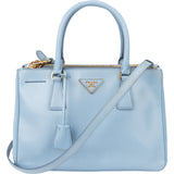 Prada Bleu Saffiano Leather Galleria Handabg