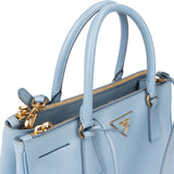 Prada Bleu Saffiano Leather Galleria Handabg
