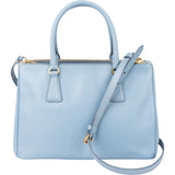 Prada Bleu Saffiano Leather Galleria Handabg