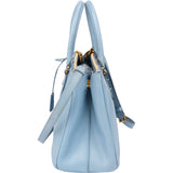 Prada Bleu Saffiano Leather Galleria Handabg