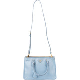 Prada Bleu Saffiano Leather Galleria Handabg