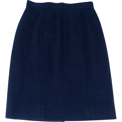 Chanel Bleu Tweed Skirt (DE 36 / FR 38) - vintageandkickz
