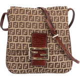 Fendi FF Monogram Baguette Crossbody Bag