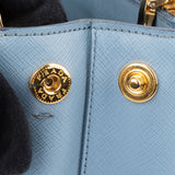 Prada Bleu Saffiano Leather Galleria Handabg
