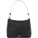 Prada Black Nylon Triangle Metal Hobo Bag