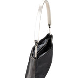 Prada Black Nylon Triangle Metal Hobo Bag