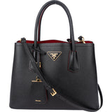 Prada Black Leather Double Handbag