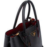 Prada Black Leather Double Handbag