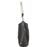 Prada Black Nylon Triangle Metal Hobo Bag